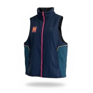Adidas Originals Reversible Full Zip Vest unisex  Multicolor Button Snap Pocket